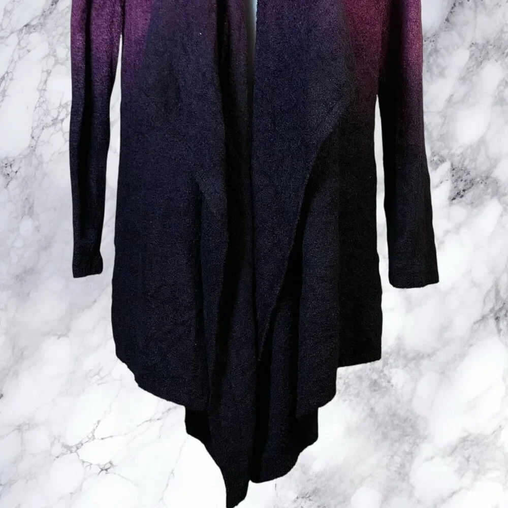 Barefoot Dreams Ombre Calypso Wrap Cardigan Sweater S/M Purple Bamboo
